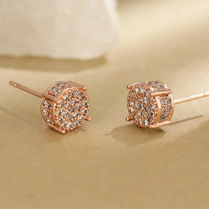 Round Artificial Zircon Decor Stud Earrings, 1/4 Pairs Earrings, Fashion Jewelry, Trendy All-match & Exquisite Jewelry
