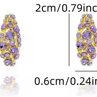 Elegant Women's Zircon Hoop Earrings, Trendy Jewelry, Statement Earrings, Fashionable Geometric Design, Perfect for Daily Wear, Parties, Anniversary Gifts, Jewelry Accessories, Ear Hoops