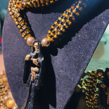Santamuerte Necklace & Bracelet Set, Curated Conssecrated Santa Muerte Accessories Set - Model 1