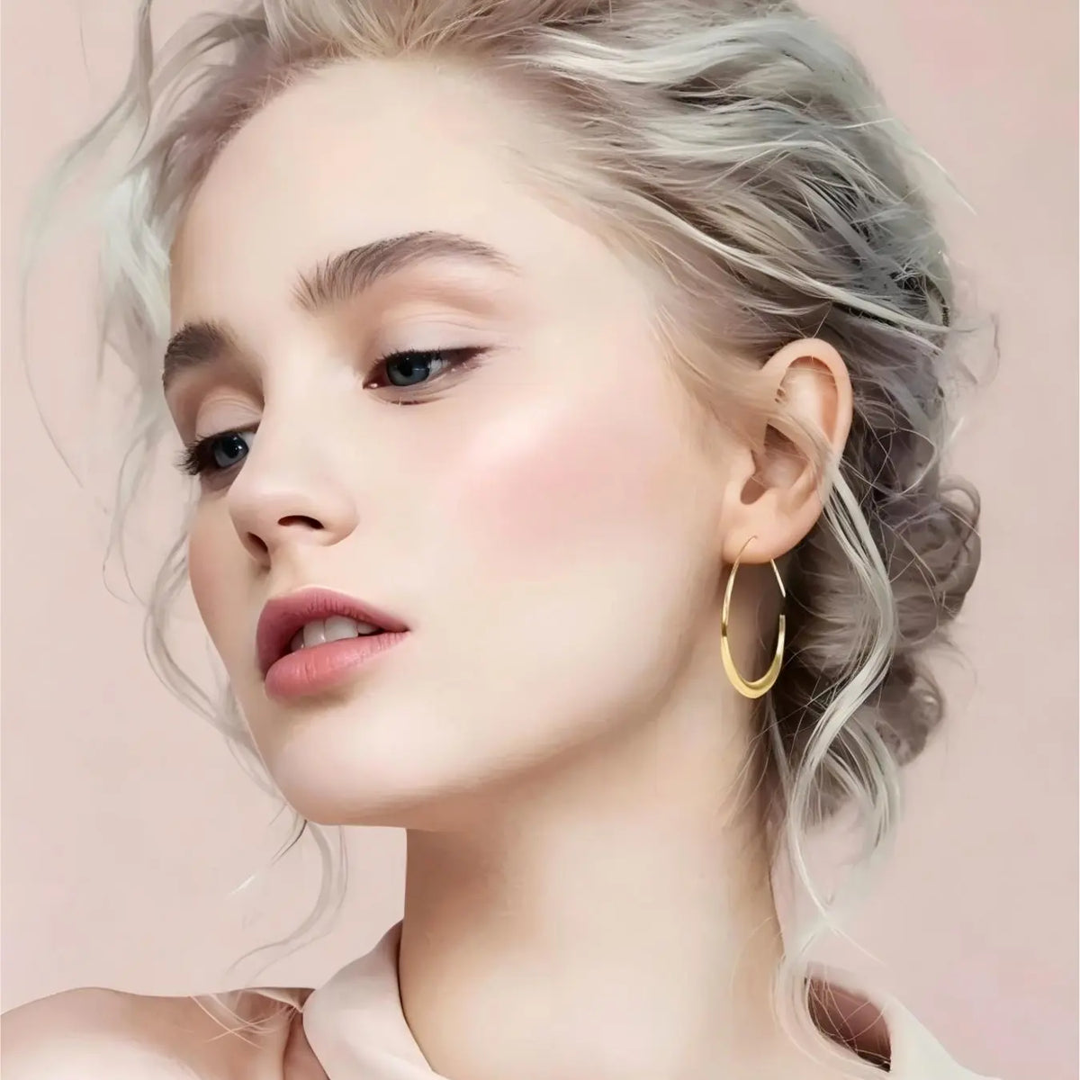 Hypoallergenic Gold Teardrop Hoop Earrings for Women ，Gold Plated Stainless Steel Large Oval Hoops, Tarnish Resistant, Comfortable Lightweight Earrings for Sensitive Ears, Ideal for Daily Wear & Gifting, High Quality Earrings, Stylish Jewelry