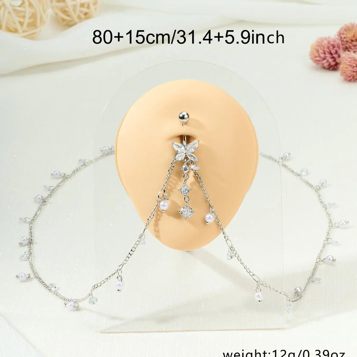 Women's Elegant Rhinestone Decorated Belly Rings, Exquisite Trendy Belly Piercing Jewelry, Chic Body High Quality Jewelry for Party & Daily Decor, Septum Jewelry, Belly Button Ring, Navel Ring, Body Jewellery