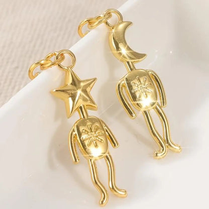 Vintage Star Moon Earrings, Good Earrings, Simple Creative Women's Party Vacation Metal Earrings, Jewelry Accessories, Retro Design Ear Studs Valentine's Day, Anniversary Gift Daily Vacation Gift