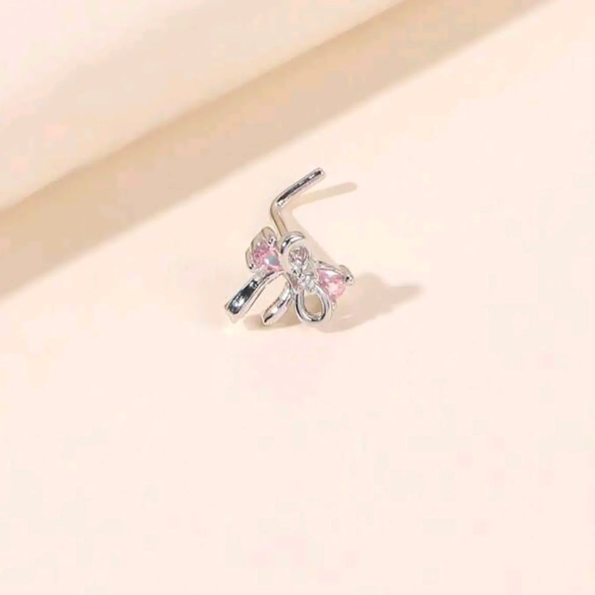 Elegant Butterfly Nose Pin/nose Ring, Rhinestone Decorated, Stainless Steel Chain, All-Season Fashion Accessory, Body Jewelry Accessory, Nose Piercing Jewelry, Body Jewellery