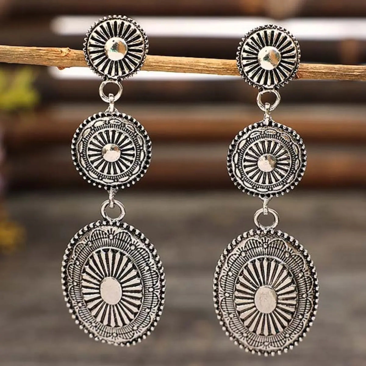Vintage Bohemian Western Style Earrings, Metal Alloy Geometric Patchwork Design, Unique Dangle Earrings for Women, All Season Earrings, Drop Earrings, Earrings Dangling, High Quality Earrings, Trendy Jewelry