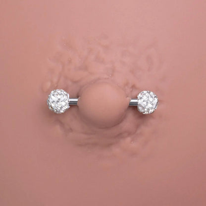 Luxury Titanium Steel Tongue Piercing Jewelry for Women, Engraved Diamond Design, Glossy Polished Finish, Elegant Daily Accessory, Body Jewelry, Bernay Tongue Ring, Body Jewellery