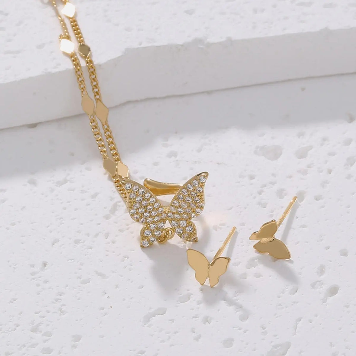 Fashion Tassel Design Dangle Earrings, Butterfly Design Stud Earrings, Casual Jewelry for Women