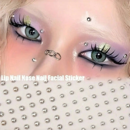 180pcs Waterproof Fake Piercing Kit, Self-Adhesive Lip, Eyebrow, Nose Rings, Face Jewels & Belly Jewelry, Non-Pierced Body Jewelry Set