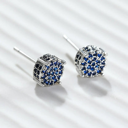 Round Artificial Zircon Decor Stud Earrings, 1/4 Pairs Earrings, Fashion Jewelry, Trendy All-match & Exquisite Jewelry