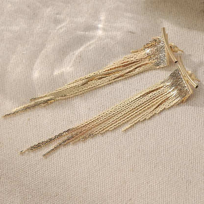 Fashionable Fringe Drop Earrings, Versatile Earrings, Shiny Women's Daily Party Accessories, Elegant Geometric Design, Perfect Holiday Gift, Fashion Jewelry Party, Bohemian Earrings, Fall Trendy Jewelry, Chain Earrings