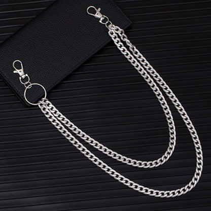 Men's Double Layer Pants Chain, Casual Pants Chain for Jeans Trousers, Pants Chain for Party, Daily Clothing Decor, Pants Chain for Gift, Adjustable Waist Chain, Waist Chain Accessory, Body Jewelry
