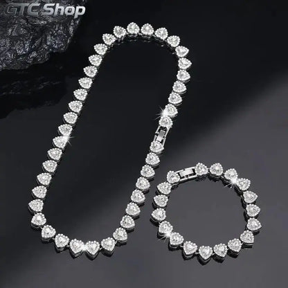 Women's 2-Pcs Heart Cuban Link Matching Necklaces Set with Pendants - Gold Choker Chains Set, Casual Party Birthday Jewelry for Women, Sports & Outdoor Camping Hammock Accessory