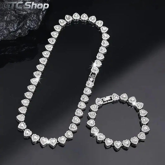 Women's 2-Pcs Heart Cuban Link Matching Necklaces Set with Pendants - Gold Choker Chains Set, Casual Party Birthday Jewelry for Women, Sports & Outdoor Camping Hammock Accessory