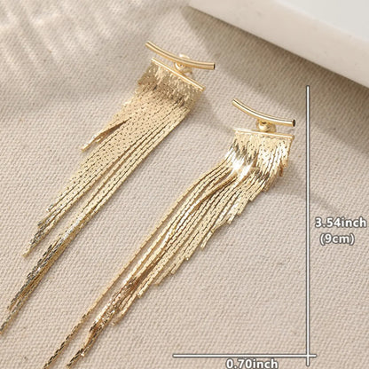Fashionable Fringe Drop Earrings, Versatile Earrings, Shiny Women's Daily Party Accessories, Elegant Geometric Design, Perfect Holiday Gift, Fashion Jewelry Party, Bohemian Earrings, Fall Trendy Jewelry, Chain Earrings