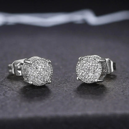Round Artificial Zircon Decor Stud Earrings, 1/4 Pairs Earrings, Fashion Jewelry, Trendy All-match & Exquisite Jewelry