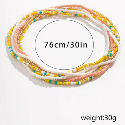 3pcs/set Women's Fashion Colorblock Beaded Waist Chain, Boho Style Beaded Decorated Waist Chain, Casual Body Jewelry, Body Jewellery, African Waistbeads