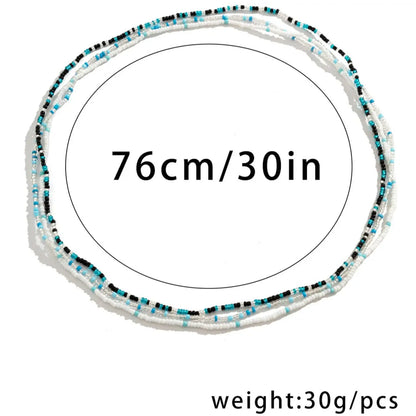3pcs/set Women's Fashion Colorblock Beaded Waist Chain, Boho Style Beaded Decorated Waist Chain, Casual Body Jewelry, Body Jewellery, African Waistbeads