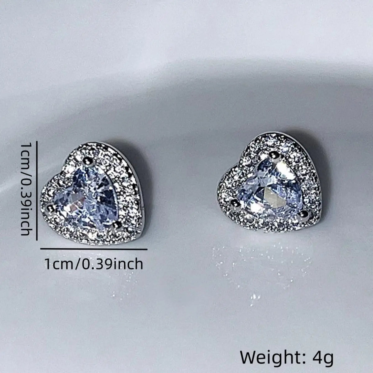 Women's Glittering Rhinestone Decor Stud Earrings, Trendy Fashionable Accessories, 1 Pair Trendy Sparkling Heart Shaped Halo Cubic Zirconia Stud Earrings for Women & Girls, Jewelry As Gift for Daily & Party Decor, Copper Zirconia, Shining Earrings