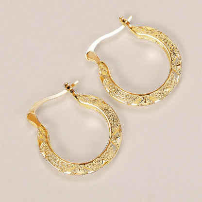 Women's Simple Copper Hoop Earrings, Minimalist Earrings, Versatile Earrings, Fashionable Earrings, High Quality Fashion Jewelry Party Earrings, Casual Style Anniversary Wedding Party Jewelry Gift, All Seasons Wear, Ear Hoops, No Choking Hazard