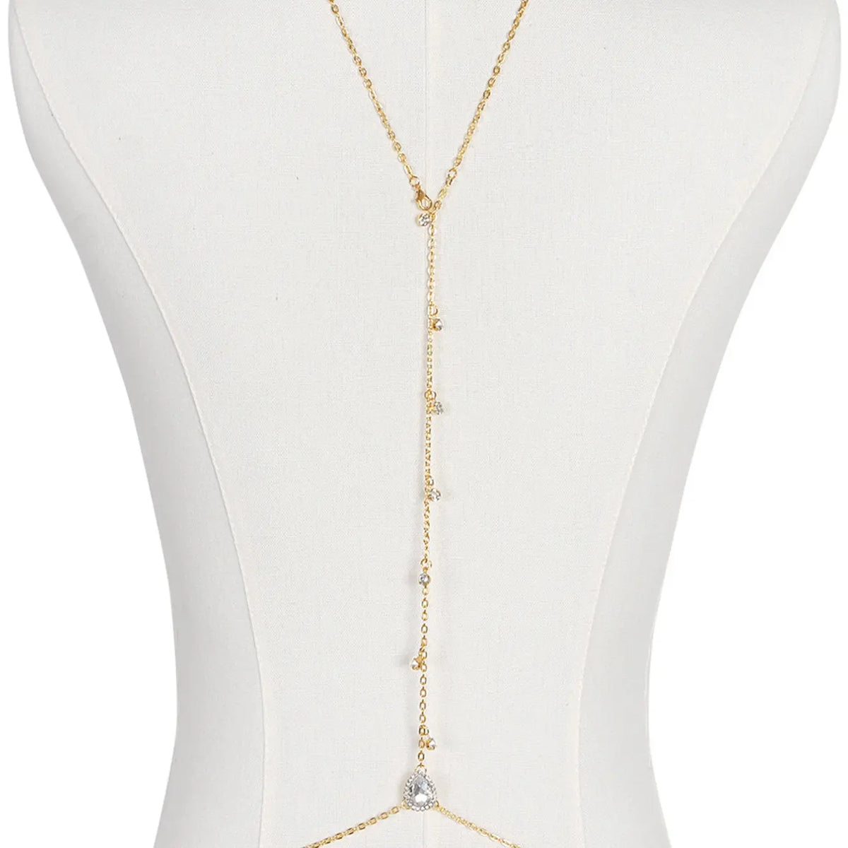 Elegant Backless Body Chain for Women, Zirconia Water Drop Necklace, Fashionable Wedding Accessory, Luxurious Bridal Jewelry