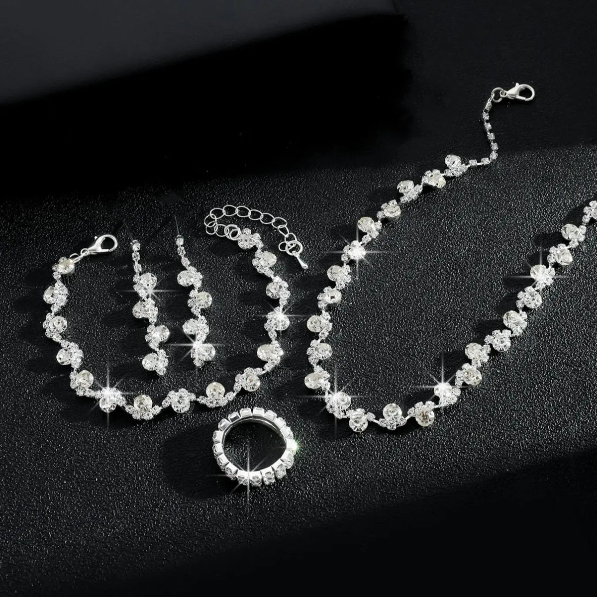 Luxury Temperament Necklace & Ring & Earrings & Bracelet, Fashion Jewelry for Party, Daily Clothing Decor, Trendy All-match & Exquisite Jewelry for Birthday Gift, Elegant Jewelry Set, Jewellery Gift Set