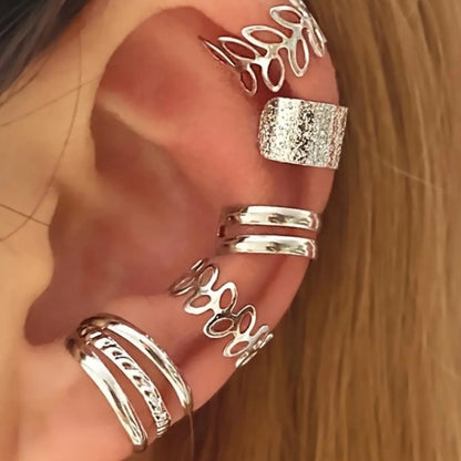 22pcs Adjustable Non-Piercing Cartilage Clip On Wrap Earcuff Earrings Set, Earring Stack, Earring Stacking Set, Stylish Fashion Accessories for Girls and Women, Perfect Gift for All Seasons