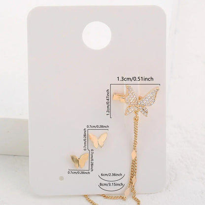 Fashion Tassel Design Dangle Earrings, Butterfly Design Stud Earrings, Casual Jewelry for Women