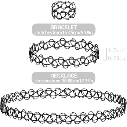 Women's Punk Style Choker Necklace & Bracelet & Ring, Fashion Jewelry for Party, Daily Clothing Decor, Trendy All-match & Exquisite Jewelry for Birthday Gift, Fashionable Matching Jewelry Set, Jewellery Gift Set