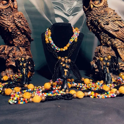 Santamuerte Necklace & Bracelet Set, Curated Conssecrated Santa Muerte Accessories Set - Model 1