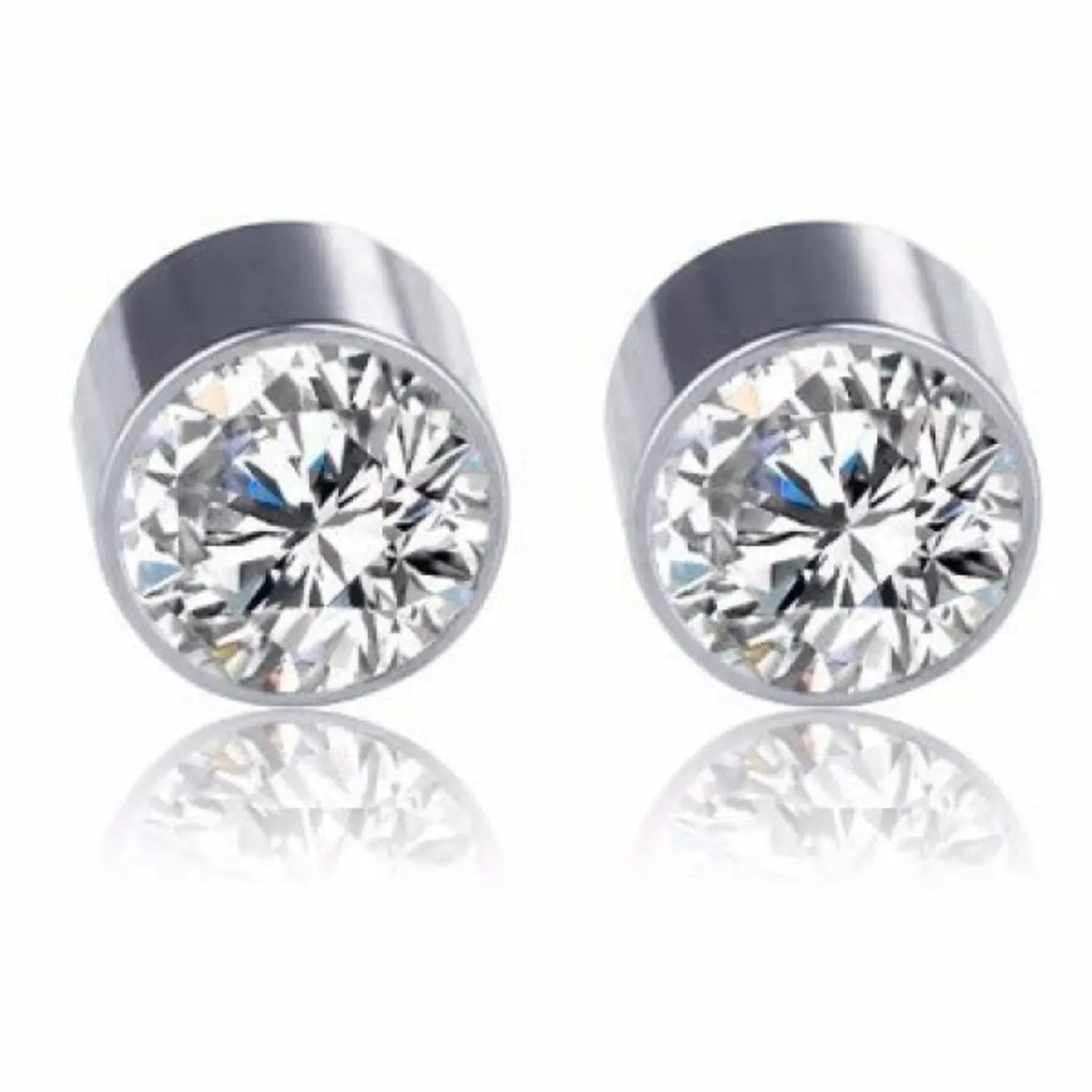 3 Pairs Stainless Steel Round Square Zircon Magnetic Ear Cuffs, Fashion Unisex Non-Piercing Tragus Studs, Jewelry Set for Men and Women, Zircon Stud Earrings, Non Pierced Earrings, Stud Earring Sets