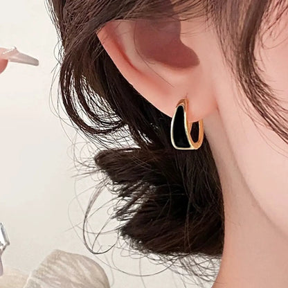 Women's Elegant Hoop Earrings, Minimalist Earrings, Fashionable Earrings, Simple Geometric Fashion Design, Perfect for Daily Wear & Parties, All-Season Accessory, Fashionable Jewelry Accessories, Circular Hoop Earrings