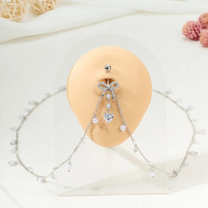 Women's Elegant Rhinestone Decorated Belly Rings, Exquisite Trendy Belly Piercing Jewelry, Chic Body High Quality Jewelry for Party & Daily Decor, Septum Jewelry, Belly Button Ring, Navel Ring, Body Jewellery