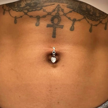 Fashion Faux Belly Ring, Cute Butterfly & Heart Design Fake Belly Button Piercing Clip on Belly Button Rings, Body Piercings, Body Jewelry for Women, Body Jewelry Accessory