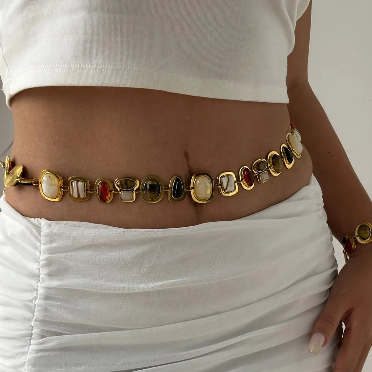 Vintage Style Body Chain, Belly Chain, Fashionable Body Jewelry for Women & Girls, Trendy All-Match & Exquisite Jewelry for Birthday Gift, Chic Waistbeads