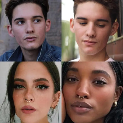 Titanium Nose Ring Hoop 20G, Cartilage Hoop Earrings for Women Men Silver Gold Nose Ring Septum Ring Tragus Conch Helix Daith Lip Piercing Jewelry`