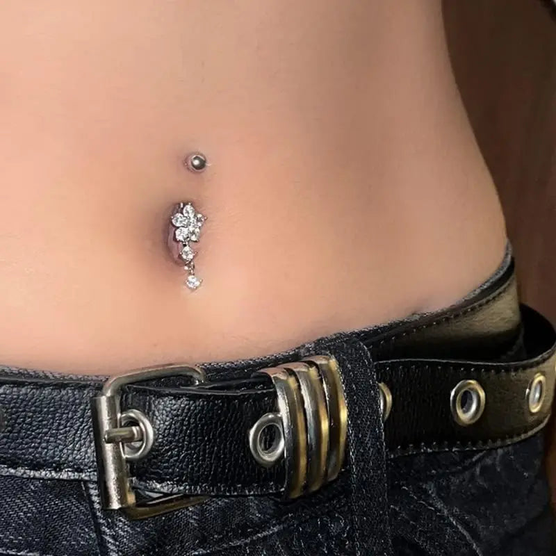 A Set of 7/5/4 Pcs 14G Dangle Belly Button Rings,Surgical Steel Silver Belly Button Rings,Dangling CZ Belly Rings for Women,Silver Gold Belly Button Piercing Jewelry,DIY Hand Tools Kits