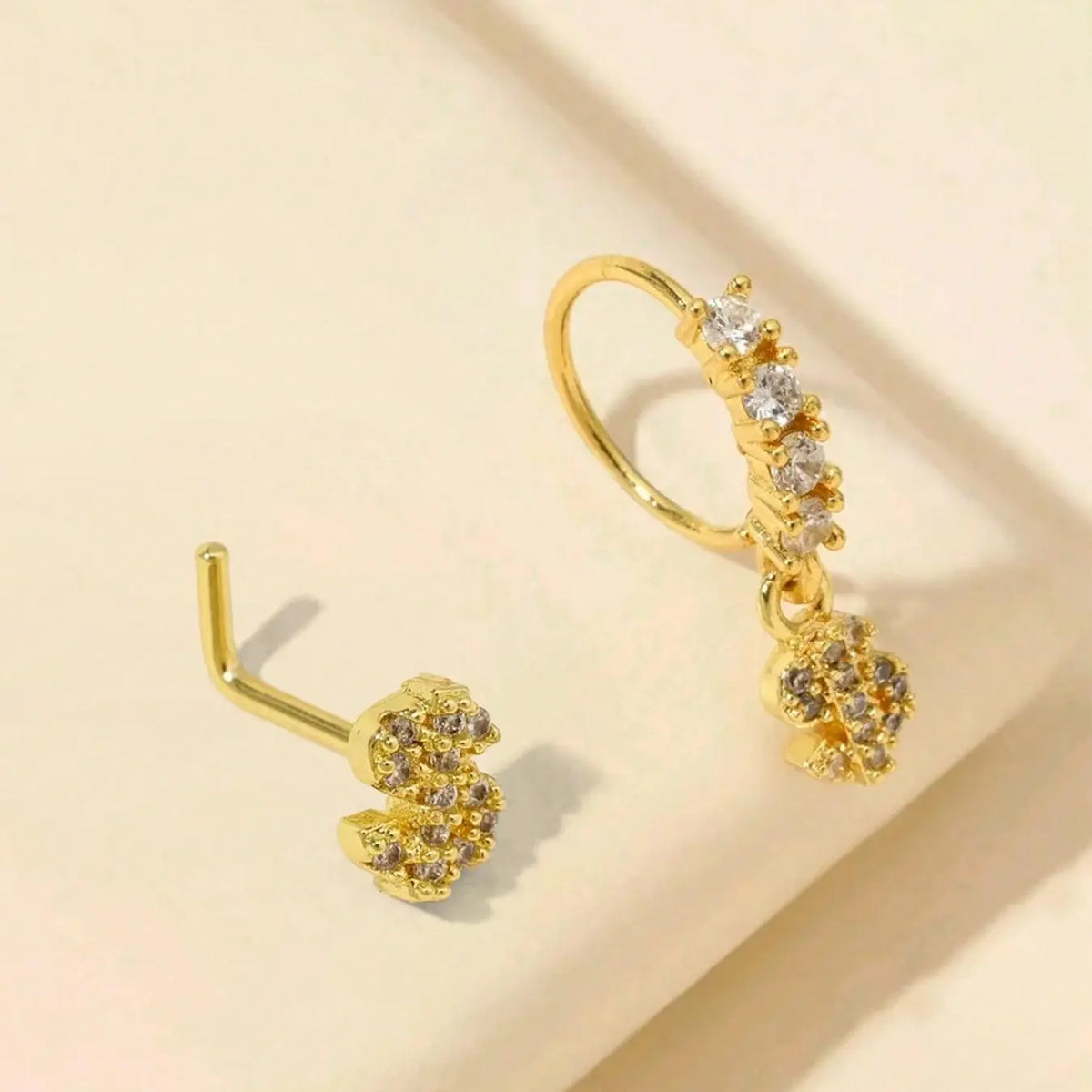 Heart & Cross & Butterfly Design Nose Ring Set, Fashionable Nose Ring for Women & Girls, Trendy All-match & Exquisite Jewelry for Birthday Gift, Nose Piercing Jewelry, Body Jewelry