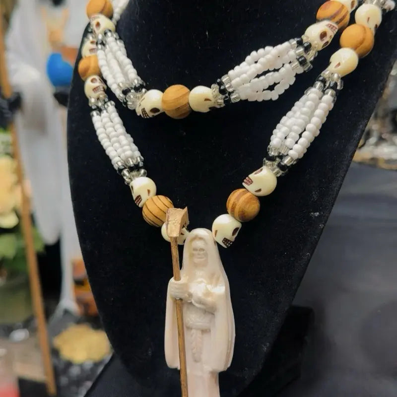 Santamuerte Necklace & Bracelet Set, Curated Conssecrated Santa Muerte Accessories Set - Model 1