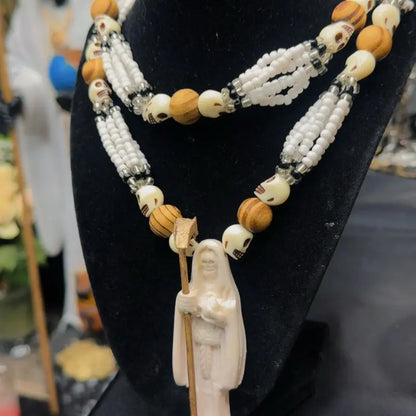 Santamuerte Necklace & Bracelet Set, Curated Conssecrated Santa Muerte Accessories Set - Model 1