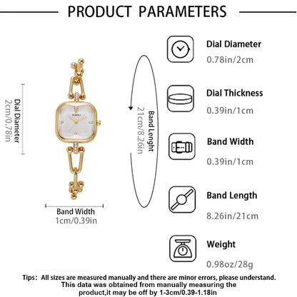 4pcs/set French Elegant Square Dial Women's Watch + Teardrop Necklace Earrings Set, Jewelry Sets, Accessory Set, Perfect Gift for Holidays and Special Occasions