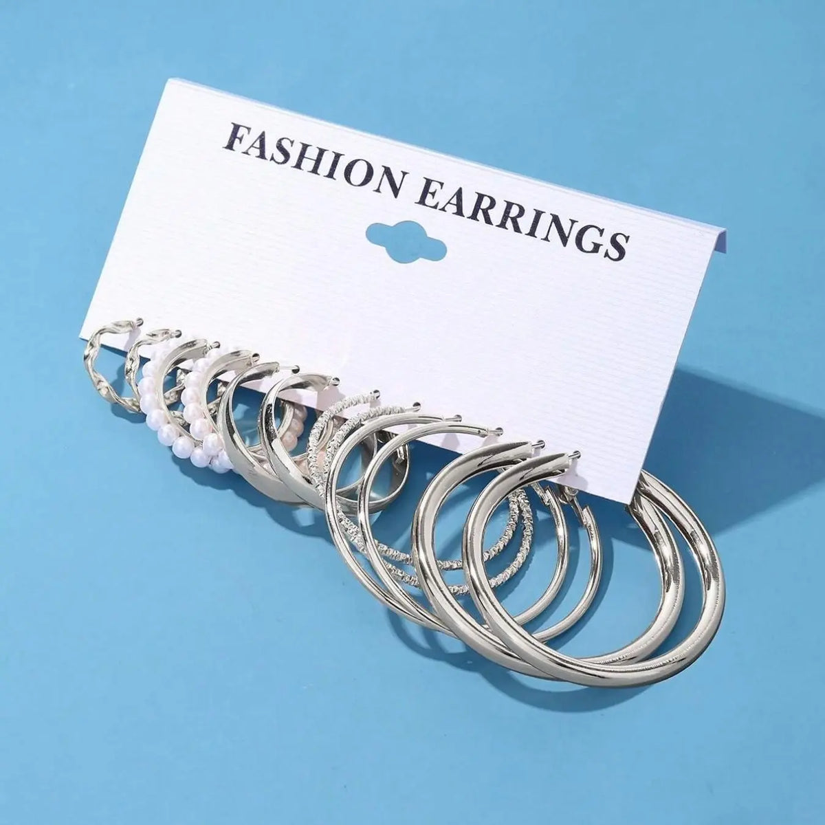 6 Pairs Faux Pearl Decorated Earrings, Hoop Earring Sets, Fashionable Hoop Earrings, Elegant Jewelry for Women, Fashion Jewelry for Party, Daily Clothing Decor, Trendy All-match & Exquisite Jewelry for Birthday Gift, Earring Stacking Set