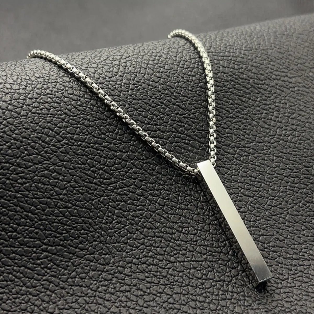 Men's Fashionable Matching Jewelry Set, Silver Color Column Necklace Bracelet Ring, Casual Daily Wear Accessories, 3-Piece Gift Box Included