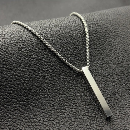 Men's Fashionable Matching Jewelry Set, Silver Color Column Necklace Bracelet Ring, Casual Daily Wear Accessories, 3-Piece Gift Box Included