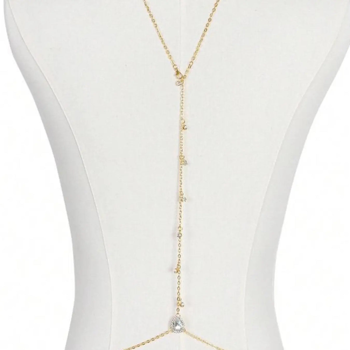 Rhinestone Decor Back Chain Necklace, Bling Chain, Fashion Body Jewelry for Party, Daily Clothing Decor, Trendy All-match & Exquisite Jewelry for Birthday Gift