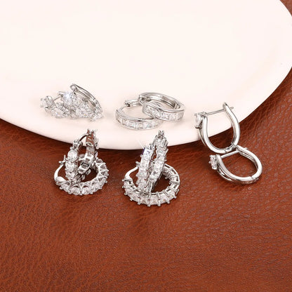 Women's Elegant Butterfly & Heart Design Hoop Earrings, Exquisite Hoop Earrings, Trendy All-match Jewelry As Gift for Daily & Party Decor