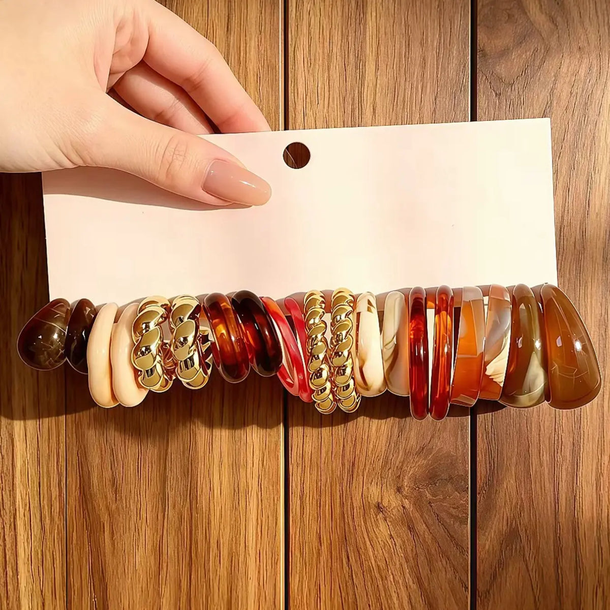 37 Pairs Fashionable Maillard Color Exaggerated Artistic Earrings, Unique Acrylic Resin C-Shaped Dangle Earring Set, Stylish Jewelry Collection