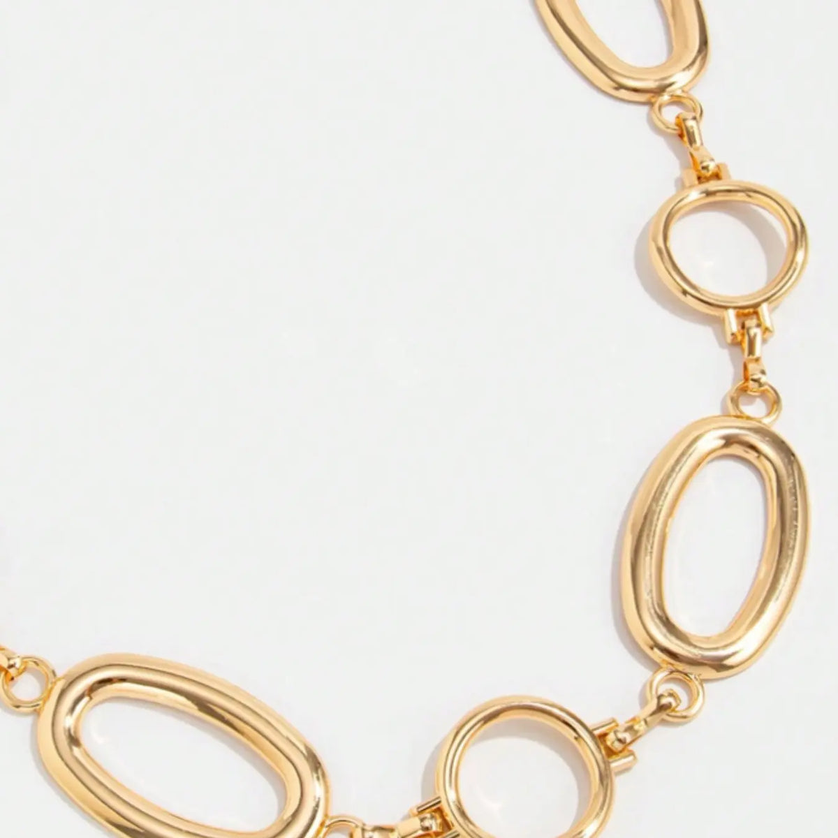 Geometric Metal Waist Chain, Sexy Chain Belt with Oval Rings, Low Waist Fashion Accessory, Body Chains, All Seasons Wear