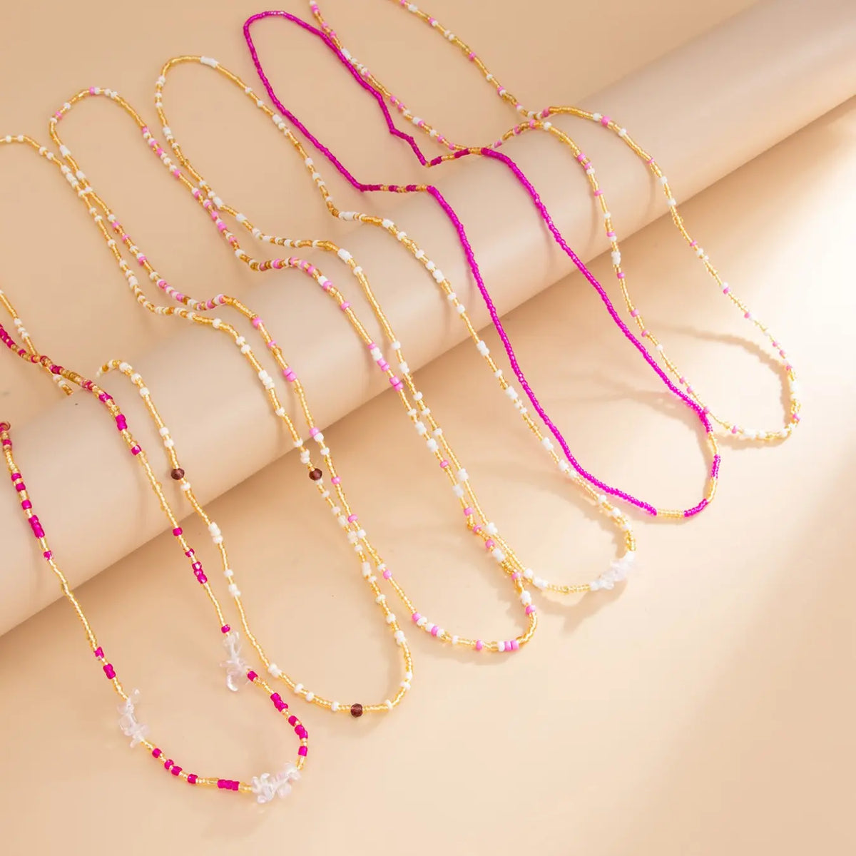 6-Piece Bohemian Colorful Beaded Stretch Body Chain Set, Women's Chic Body Jewelry Accessory Fashion Accessories for Daily Wear, Parties, Holidays, Beach, Vacation, Waistchain, Waist Bead Bundle