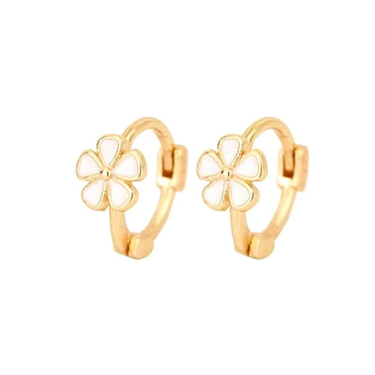 Elegant Flower Design Hoop Shape Earrings, Fashionable Ear Jewelry for Women, Trendy All-match & Exquisite Jewelry for Birthday Gift, Fashion Jewelry Party, Versatile Earrings, Earrings Hoops