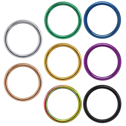 Titanium Plain Hinged Seamless Hoop for Nose, Ear, Lip Piercings
