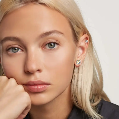 A Set of 12/6 Pairs Cubic Zirconia Stud Earrings,Hypoallergenic Silver Plated Piercing Pack,Clear Square & Round Princess Cut Diamond Simulator for Sensitive Ears,Halloween Christmas Party Fathersdaygift,Hand Tools Kits